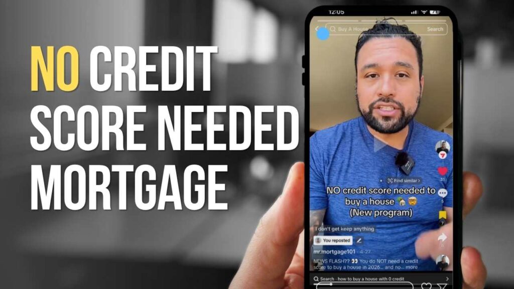 Home buyer with no credit score reviewing rent history and nontraditional credit documents for a mortgage.