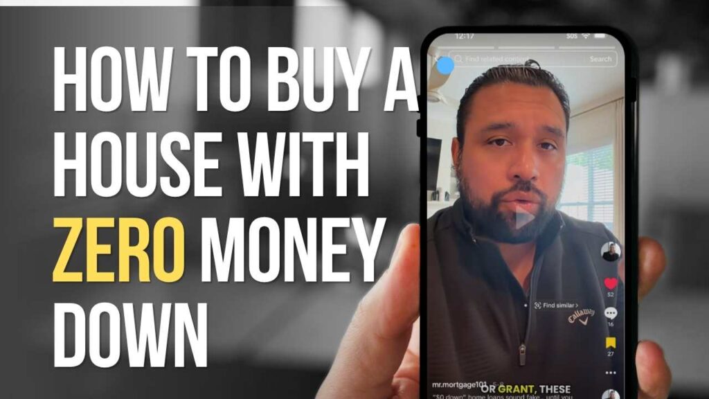 First-time home buyer learning how to buy a house with no money down using 100 percent financing options