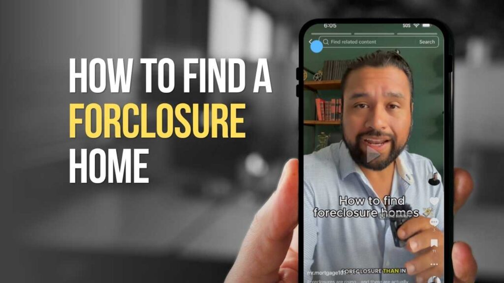 Home buyer searching foreclosure listings online for HUD homes and bank-owned properties