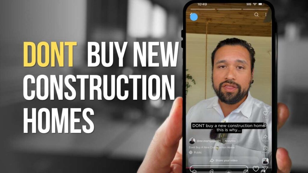 Home buyer comparing a new construction home with a fixer-upper renovation loan option.