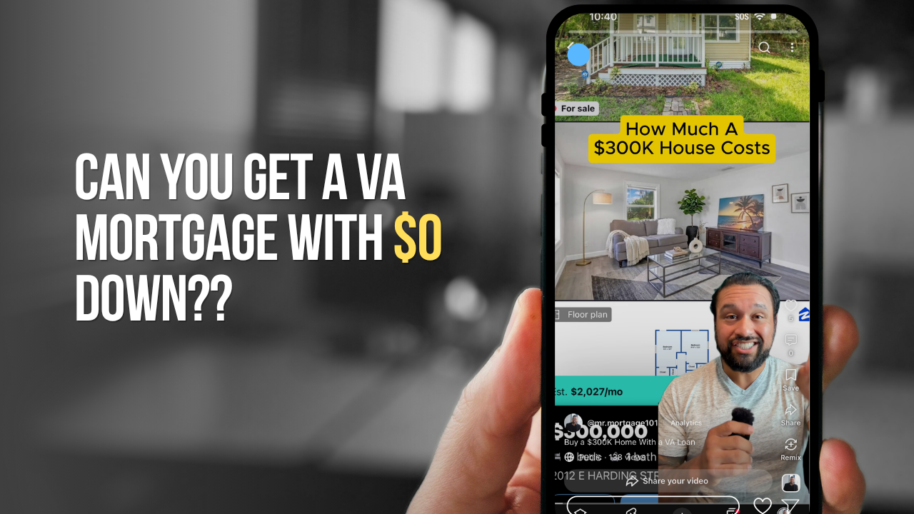VA seller concessions and monthly payment example for a $300,000 home